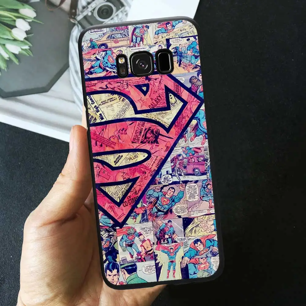 TPU D7011 Классный с героями комиксов Марвел, черный чехол для телефона для samsung A50 A70 S10 S9 S8 плюс S7 A6 Superman Spiderman Batman рисунком ТПУ силиконовый чехол - Цвет: TPU D7011