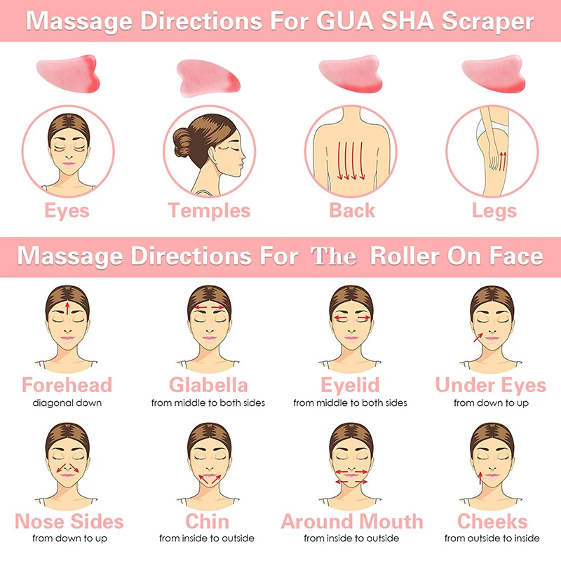 Рок Кварцевый ролик Gua Sha Jade массажный набор Acupuntura терапия задняя головка для ног скребок для подтяжки лица натуральный кристалл каменный массажер