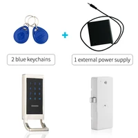 touch keypad password rfid card key metal digital electronic cabinet locker lock with external power supply andn 2 keychains