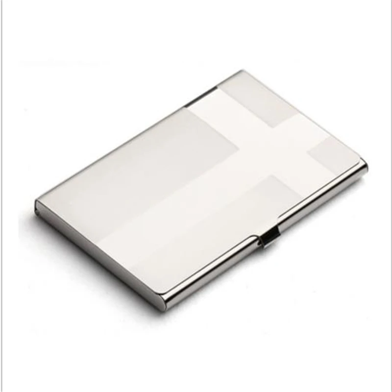 Темно-серый 1pc Creative Business Card Case Stainless Steel Aluminum Holder Metal Box Cover Credit Men Business Card Holder Metal Wallet - Цвет: Темно-серый