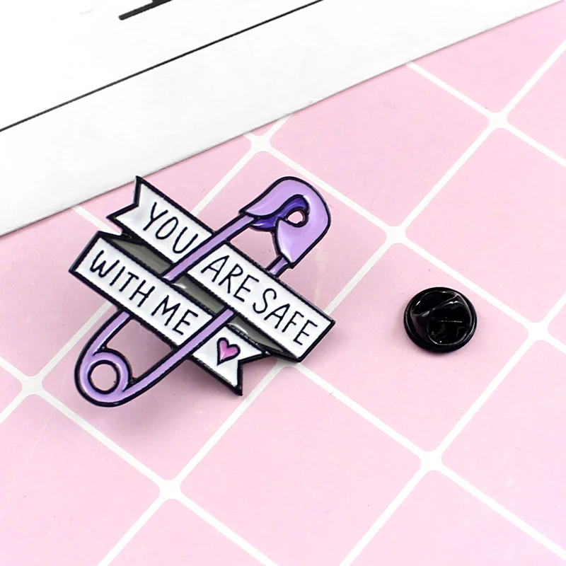 Милый рюкзак с эмалированной брошкой YOU ARE SAFE со мной|Броши| |