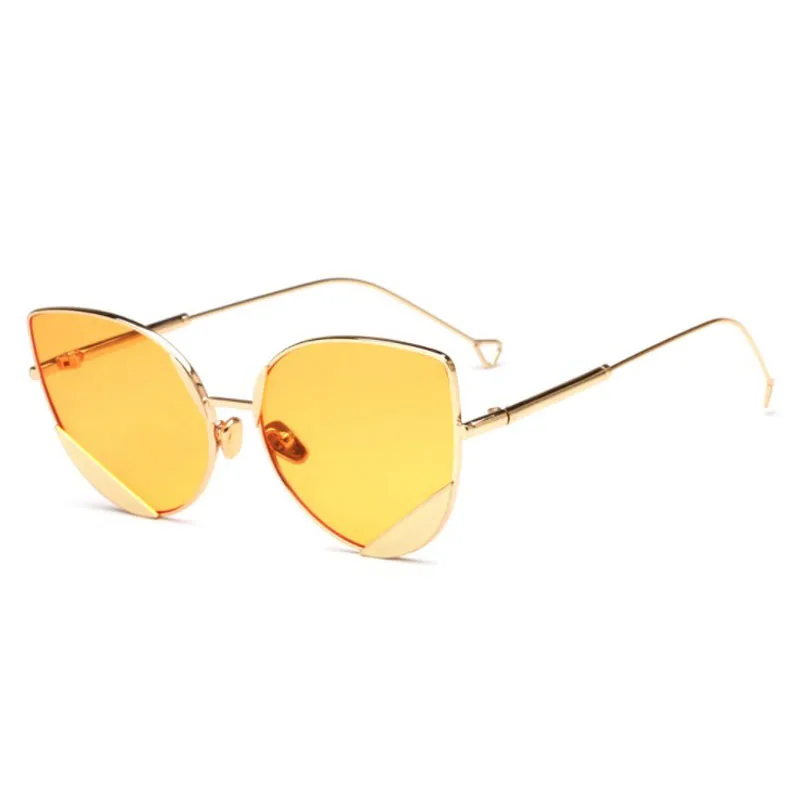 Женские солнцезащитные очки кошачий глаз Модные металлические UV400 Новое
