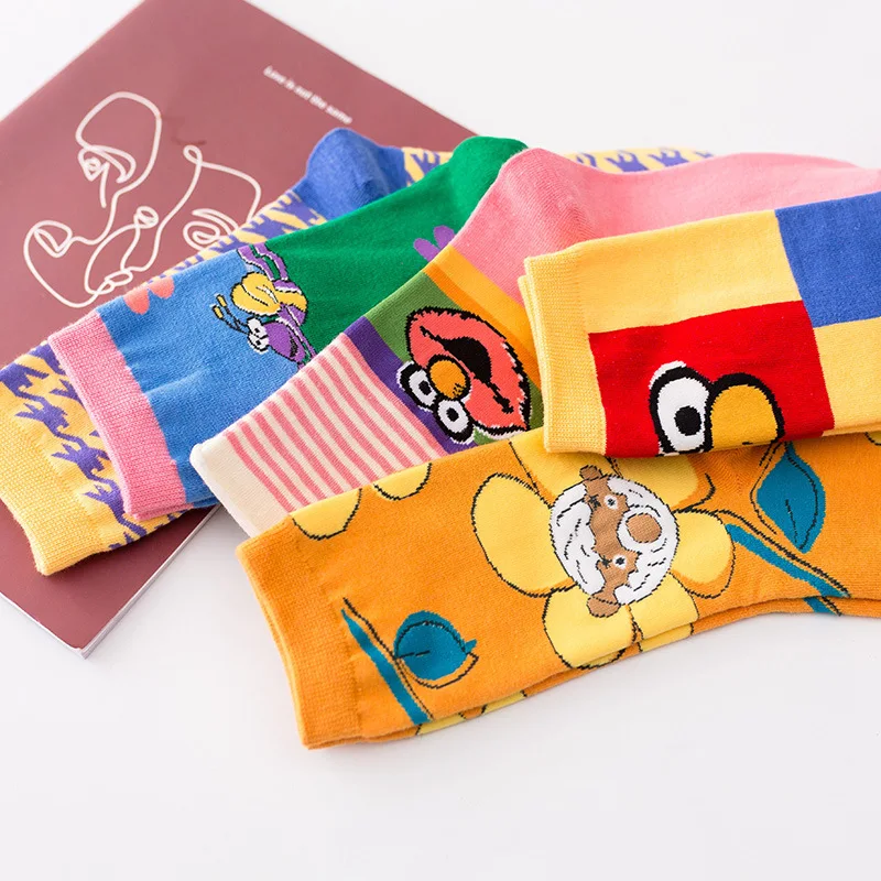 Японские Новые короткие носки Kawaii С мультяшными птицами женские модные хлопковые розовые носки с аниме-животными для девочек, подарок с милыми уличными цветами, Meias