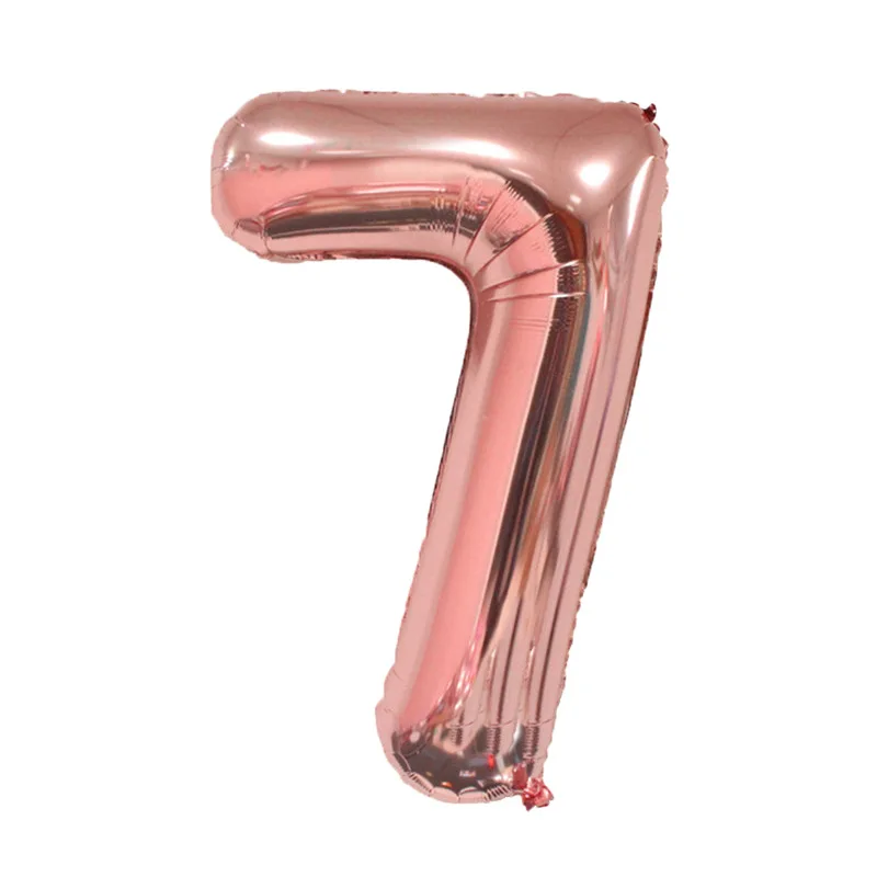 Rose gold 7 Золотое серебряное число воздушный шар из фольги цифра Гелиевый шар День рождения Свадебные украшения надувные воздушные цифры - Цвет: Rose gold 7