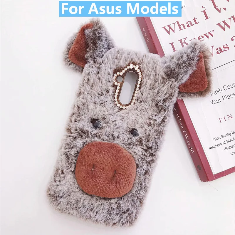 Плюшевый чехол Lucky Pig Для Asus ZB633KL ZE620KL ZC600KL ZD551KL мягкий меховой милый 3D пушистый защитный чехол для телефона