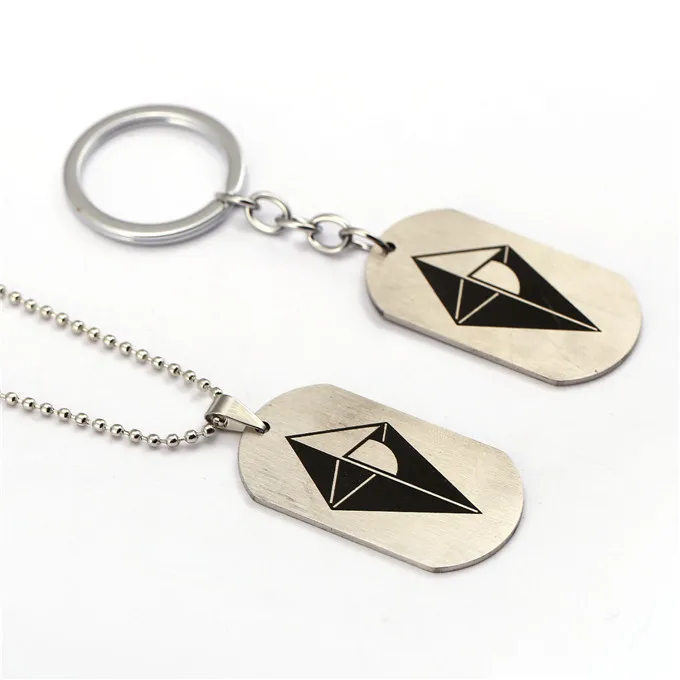 Джули нейтральной брелок с изображением неба без Ман небо Dog Tag логотипом 2 лица