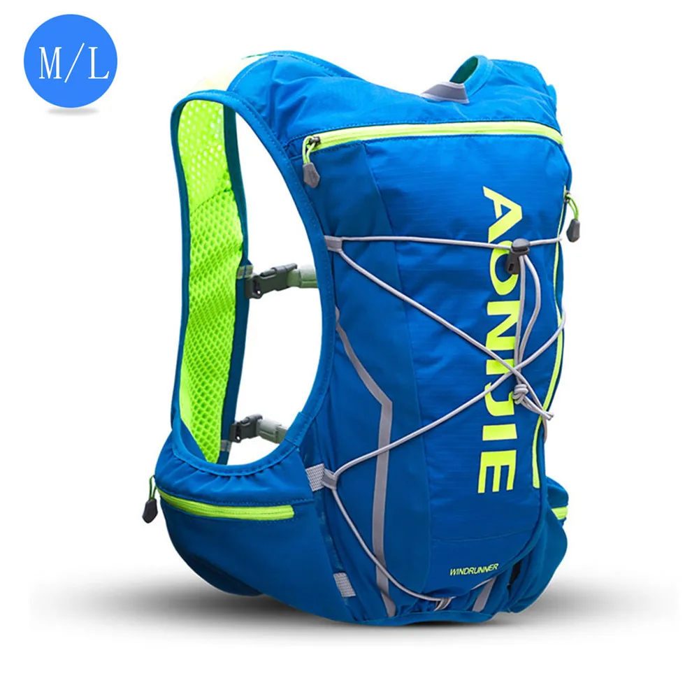 Blue1 AONIJIE походный гидратационный рюкзак, жилет для бега, 10л, нейлоновый спортивный рюкзак, рюкзак для походов, кемпинга+ Водонепроницаемая сумка+ бутылка для воды - Цвет: Blue1
