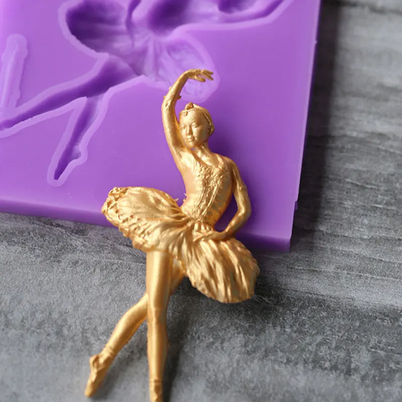 Балерина танцор балета силиконовая форма Sugarcraft торт Toppers шоколад Fimo случайные