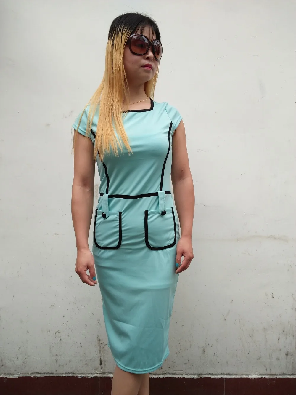 

Женское облегающее платье-карандаш, элегантное лоскутное облегающее платье с пуговицами, 100%