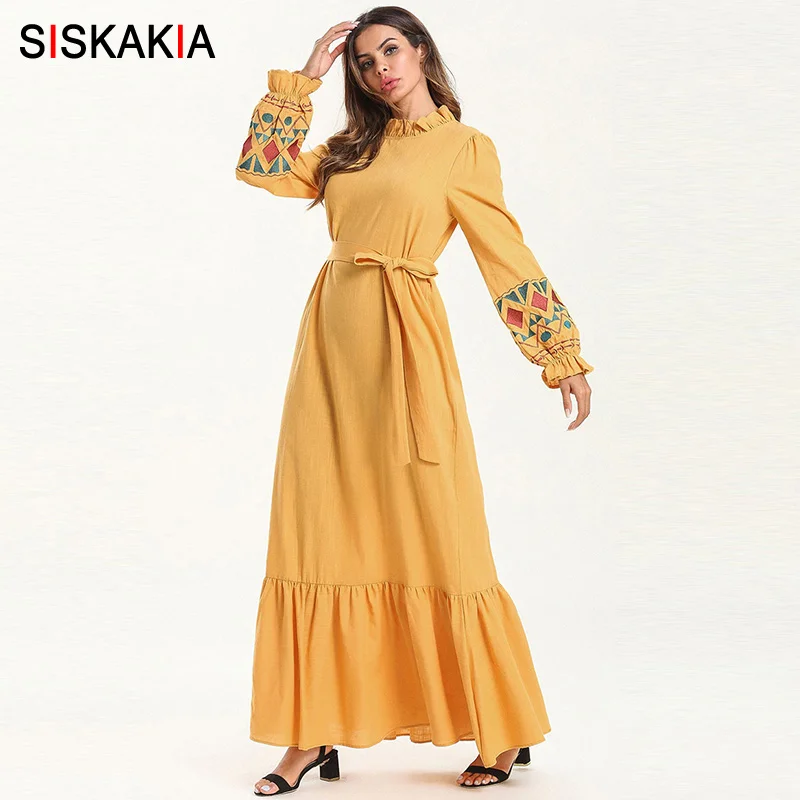 Siskakia милое женское элегантное длинное платье желтые кружевные платья с