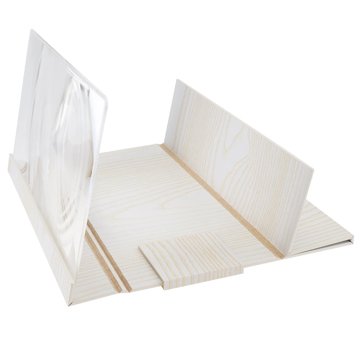 4X 12 дюймов портативное белое дерево PMMA + Fiberboard 3D видео мобильный увеличитель для