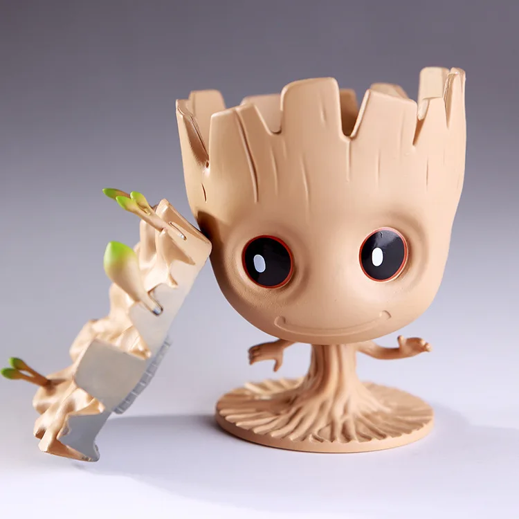 Marvel Guardians of The Galaxy милые фигурки в виде дерева модель игрушек ручка контейнер