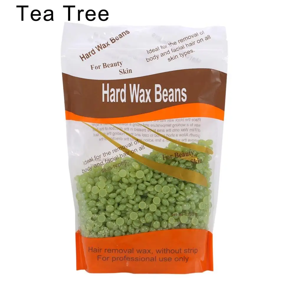 Tea Tree 300 г/пакет, твердый воск, бобы, салон красоты, депилятор, безболезненный воск, бобы, эпилятор, депиляция волос, депиляция, удаление волос, воск, бобы - Цвет: Tea Tree