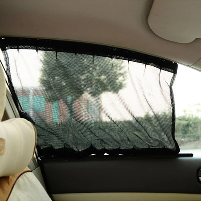 

Universal Black Mesh Interlock VIP Car Window Curtain Sunshade Visor UV Block car-styling Hot New Arrival