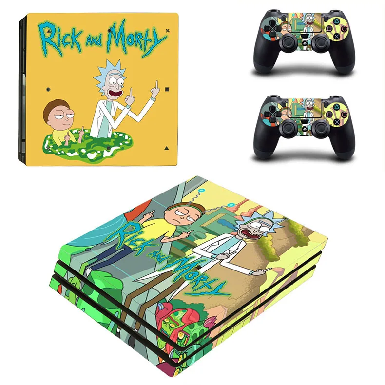 YSP4P-2713 Наклейка для PS4 Pro Skin Rick and Morty Skins Play station 4 Pro, PS 4 Pro, наклейка s для игровой консоли и двух контроллеров - Цвет: YSP4P-2713