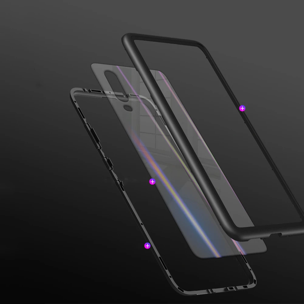 Магнитный адсорбционный чехол для телефона huawei P30 Pro 360 градиентное стекло полная