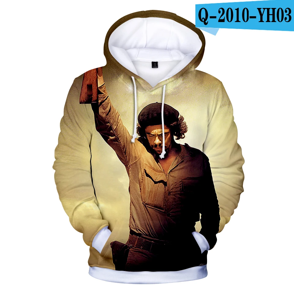 Che Guevara, 3D принт,, новые модные толстовки для женщин/мужчин, с длинным рукавом, повседневные толстовки с капюшоном, трендовая уличная одежда, толстовки - Цвет: Небесно-голубой