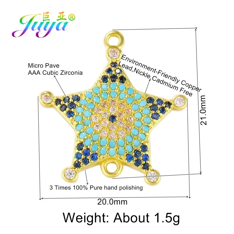 Gold Juya DIY Красочные Кристаллы Классические Ювелирные компоненты греческий сглаза талисманы Разъем аксессуары для женщин мужчин Изготовление ювелирных изделий - Цвет: Gold