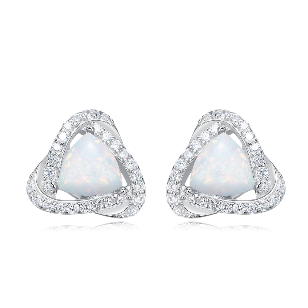 Женские серьги-гвоздики в форме треугольника HeeZen модные белые серьги с голубым