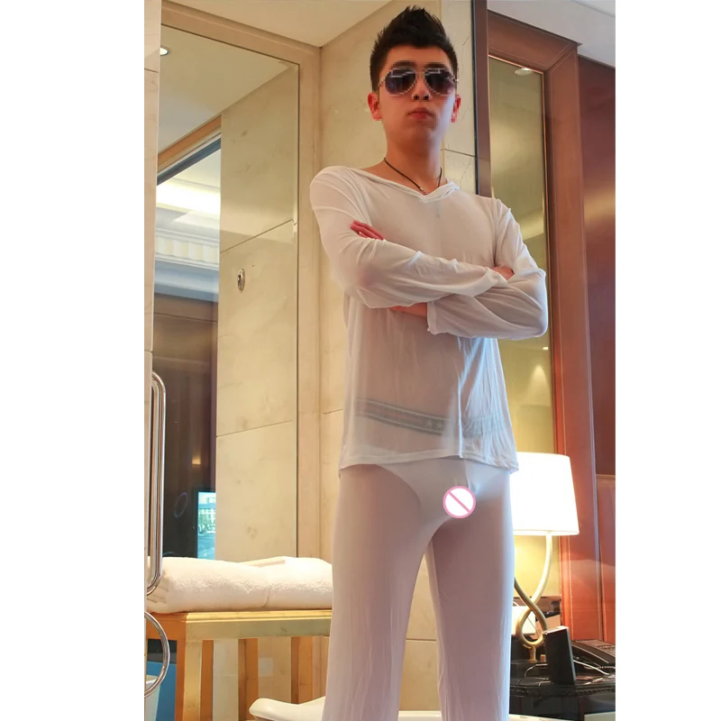 Сексуальный мужской пижамный комплект 2 шт./компл. одежда пижама с капюшоном для