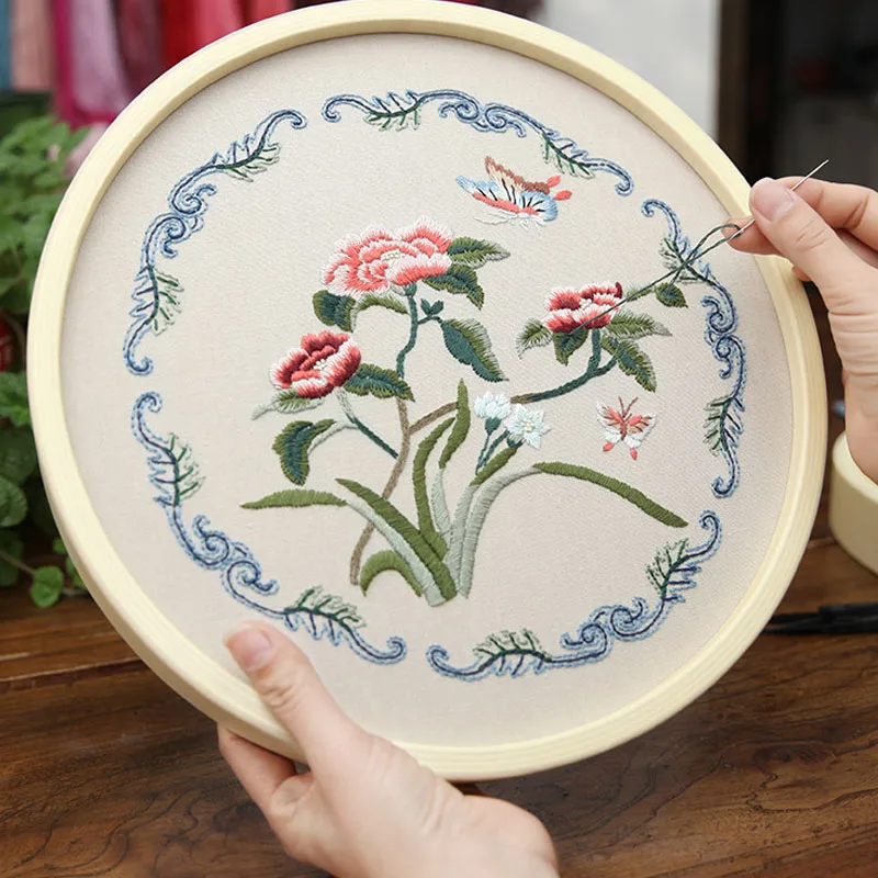 В китайском стиле сделай сам с вышивкой и цветочным принтом Наборы со