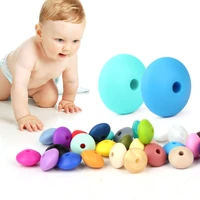 100pcs teething silicone beads lentil abacus 127mm bpa free tooth diy teether necklace bead jewelry baby toys baby care