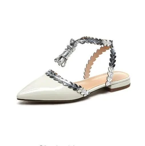 

2019 summer new women's sandals thick pointed with metal decorative dowels with fashion sandals for white women