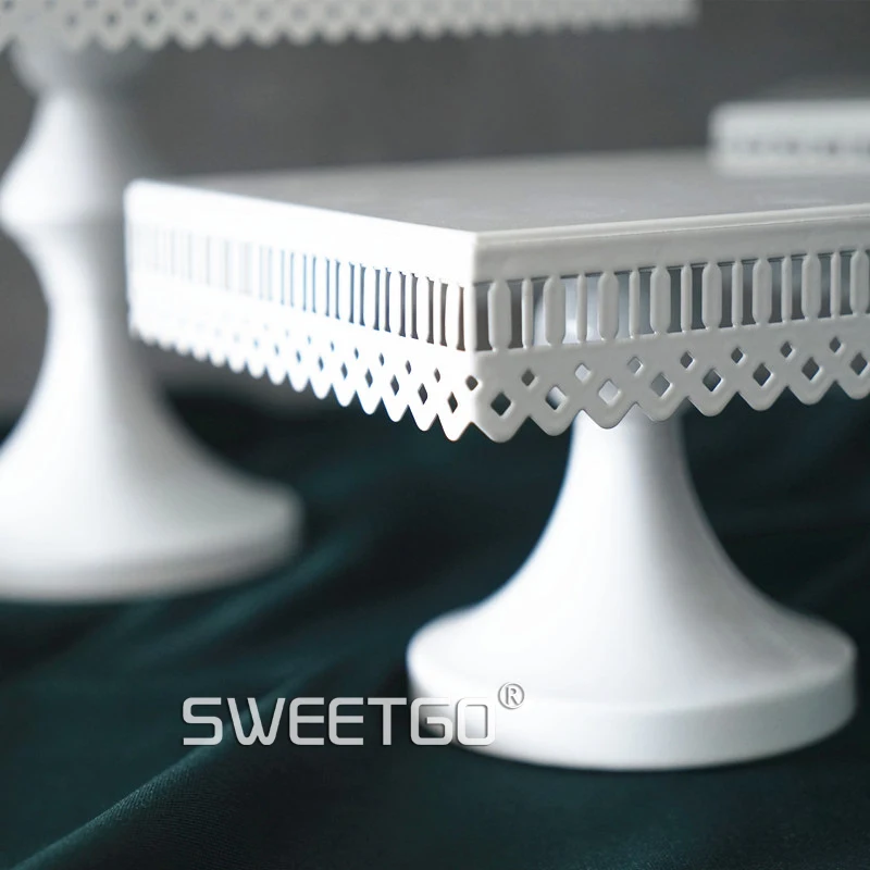 Квадратная подставка для торта SWEETGO белый металлический инструмент из железа