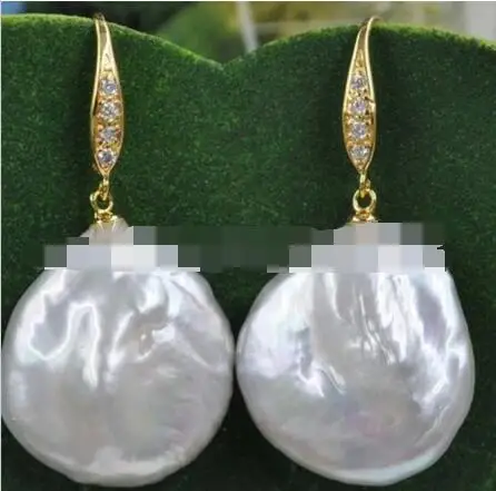 

Smooth luster 20mm Similar Baroque FW pearl earring 925 silver