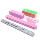 Набор пилок для ногтей, 5 шт., розовая губка буферных блоков, маникюрный набор для шлифовки пилок для ногтей, набор для профессионального ухода за гель-лаком, акриловые аксессуары