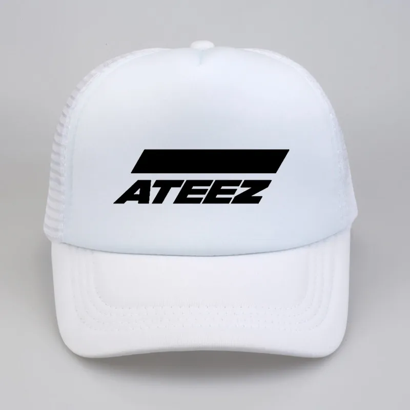 k-pop группа ATEEZ бейсболки для женщин Hongjoong Seonghwa Yunho Yeosang San Mingi Wooyoung Jongho ATEEZ подросток Z шляпа - Цвет: Белый