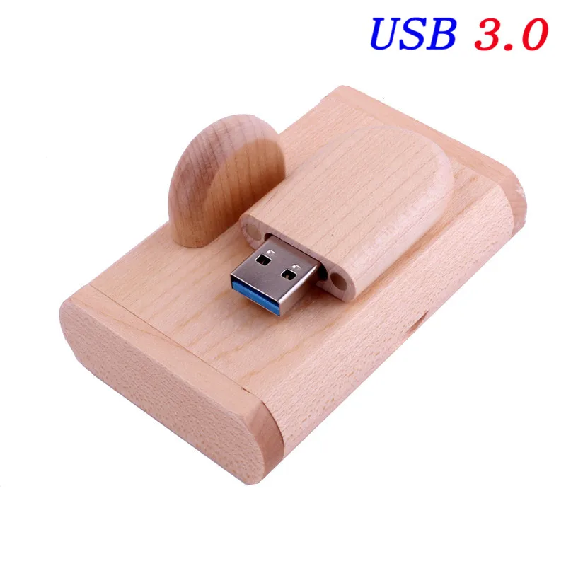 JASTER wood USB 3,0 с логотипом на заказ 32 Гб 64 ГБ карта Флешка Usb флеш-накопитель 4 ГБ 8 ГБ 16 ГБ деревянная ручка-накопитель в подарок(более 10 шт. бесплатный логотип - Цвет: Maple with BOX