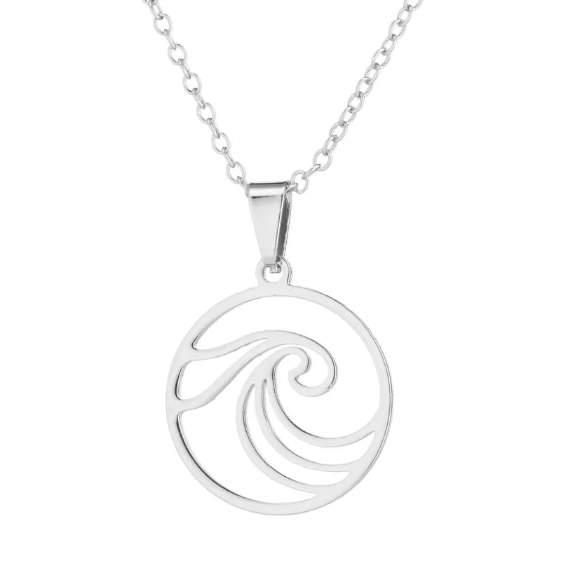 Hfarich 1pcs Summer Hollow Wave Necklace Ocean Beach Jewelry Catch Water Choker Female jewelry for Women girl kid Best Keepsake | Украшения