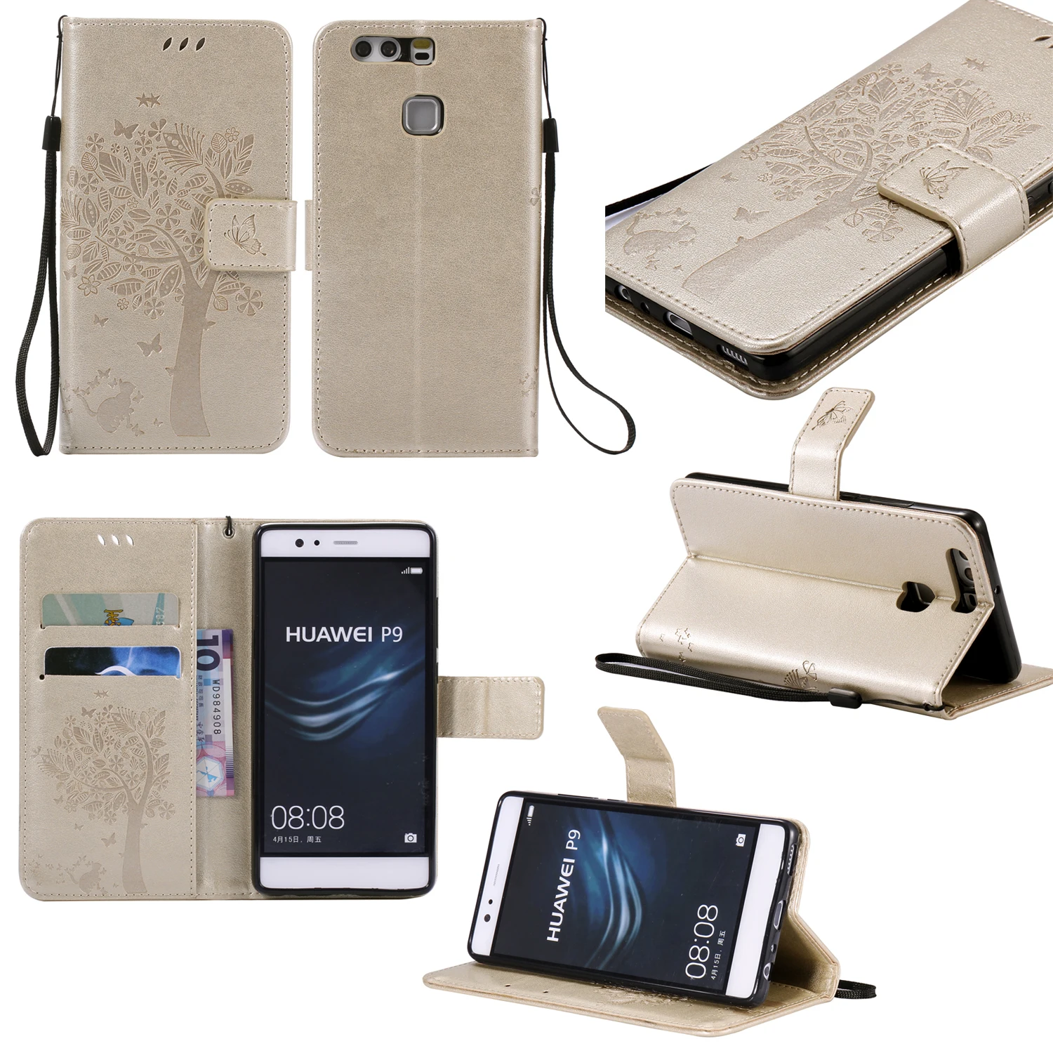 Чехол книжка для Huawei P9 EVA L09 L29 из тисненой кожи чехол кошелек p 9 5 2 &quotP9 L19