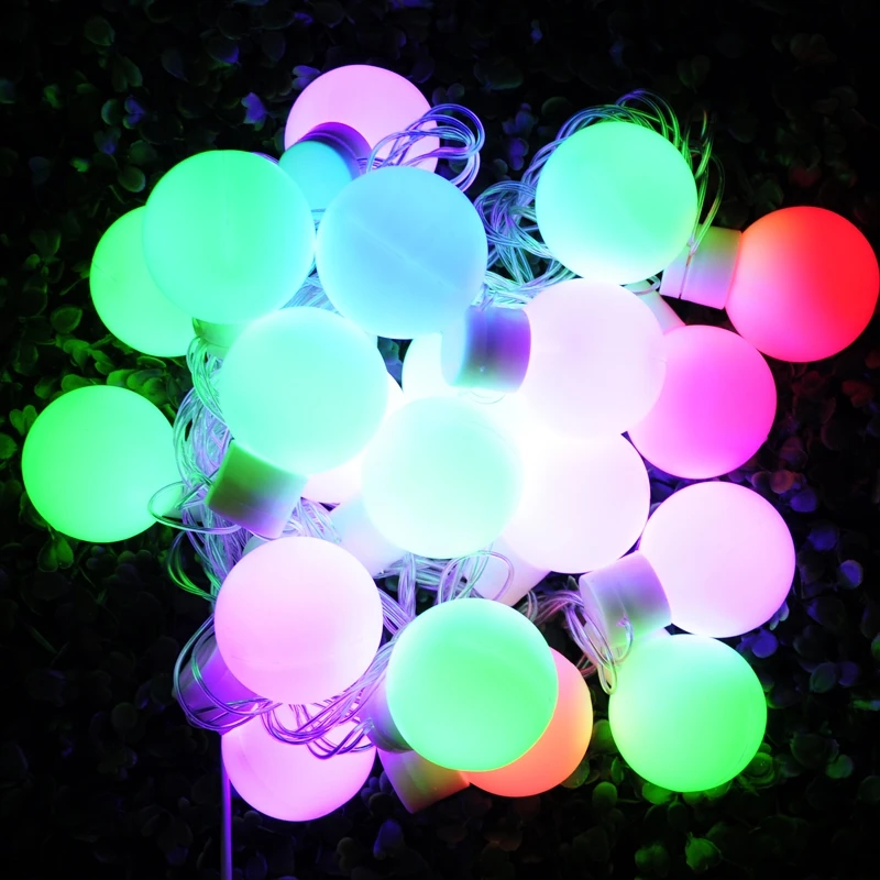 5 м LED строка см большой Размеры шар света лампы Шторы гирлянда для феи Свадебные