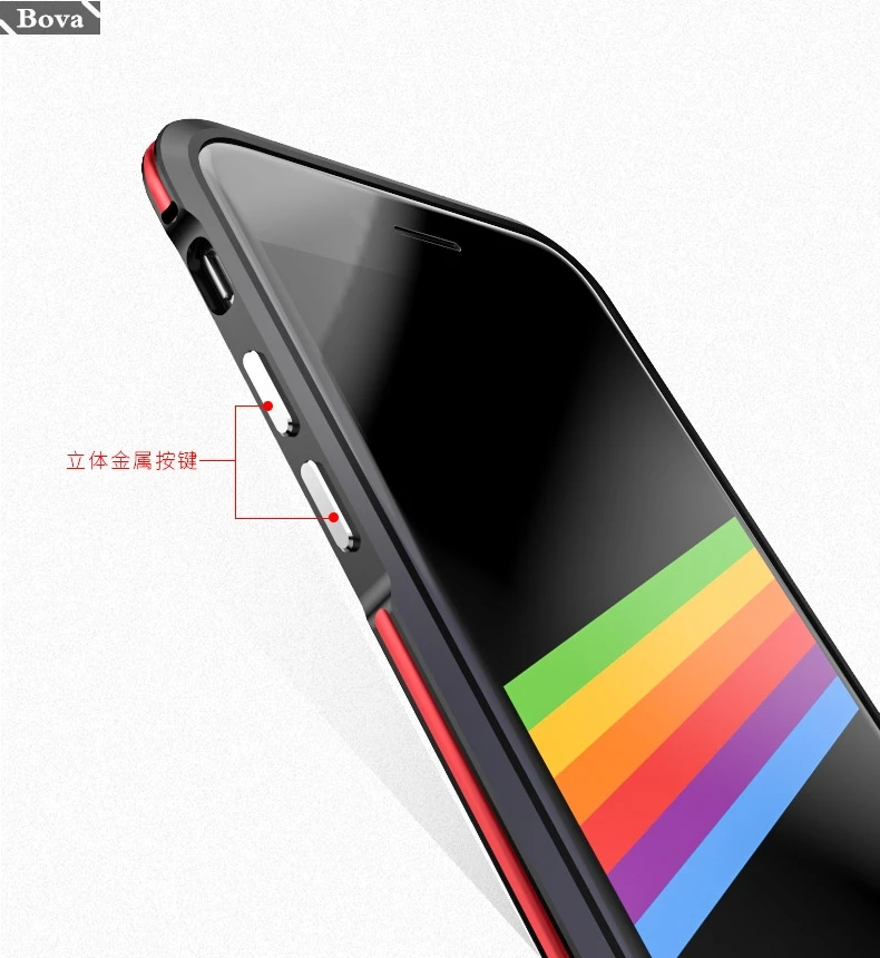 Роскошный ультра тонкий ударопрочный алюминиевый бампер для iPhone 8 8 Plus 4," 5,5" защитный чехол( 1 задняя наклейка