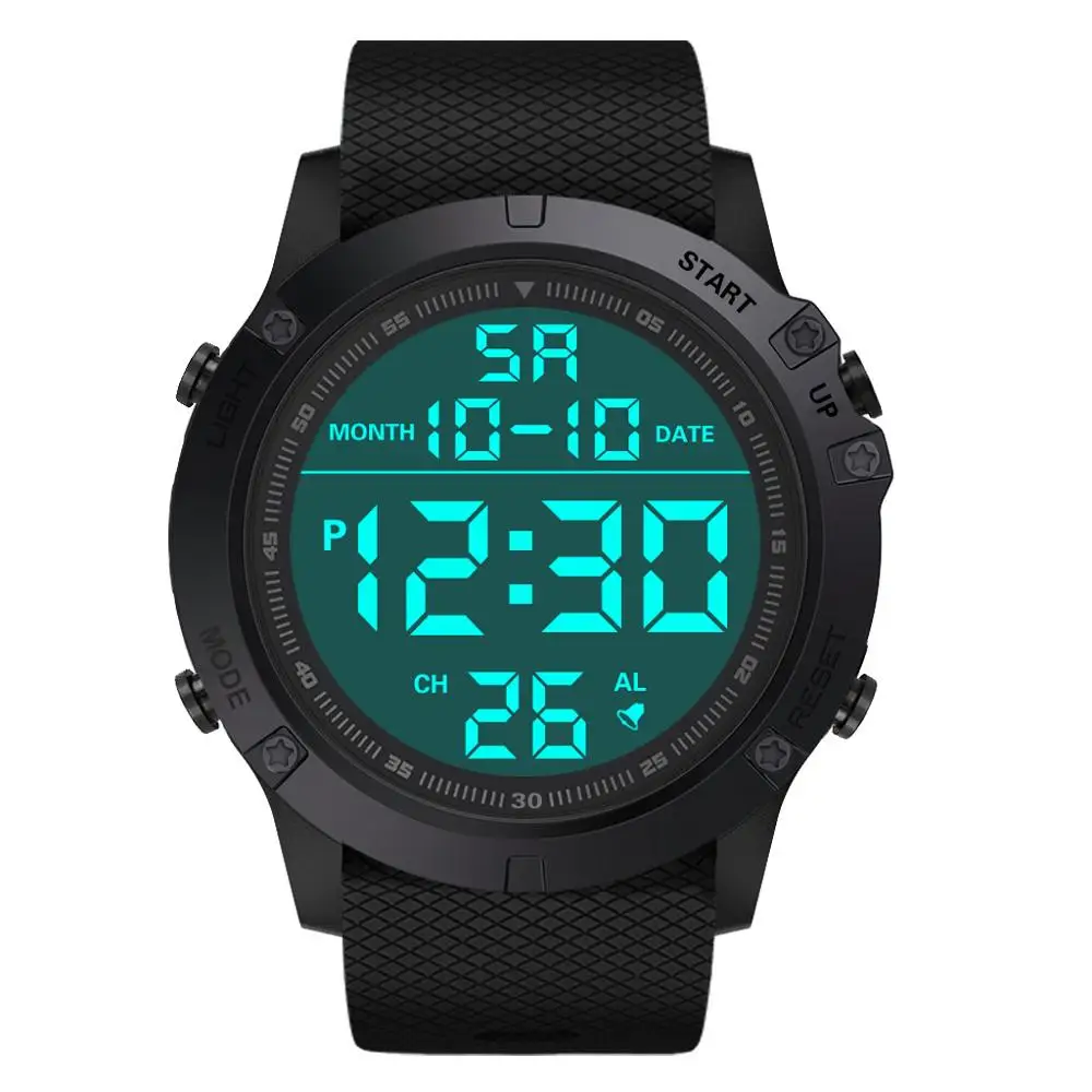 Relogio feminino, модные мужские военные спортивные часы, Роскошные, светодиодный, водонепроницаемые, цифровые часы, мужские часы F4 - Цвет: Black
