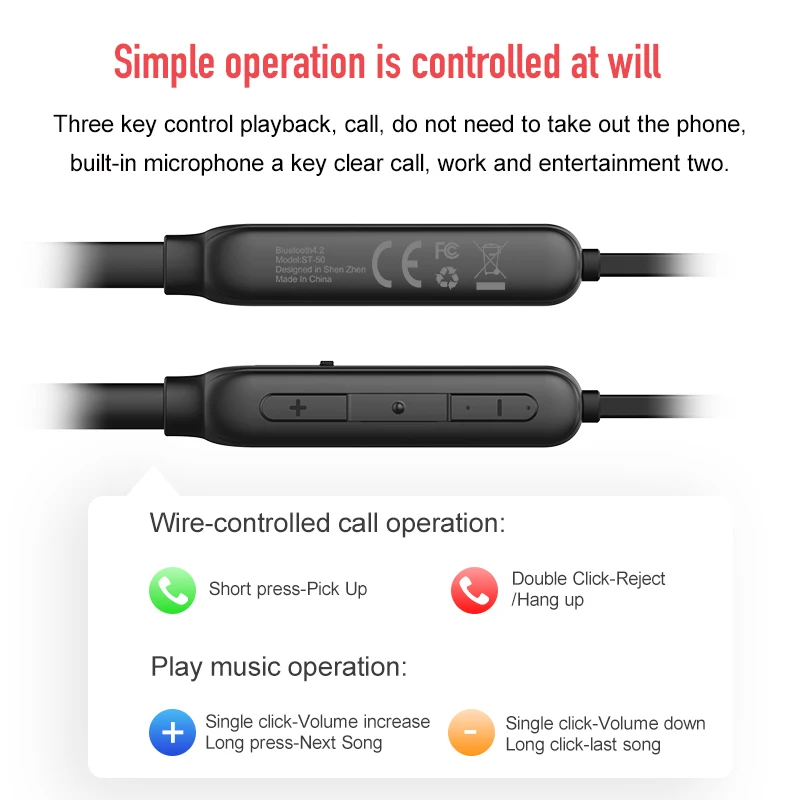 Jellico Bluetooth наушники Встроенный микрофон беспроводные легкие шейные спортивные