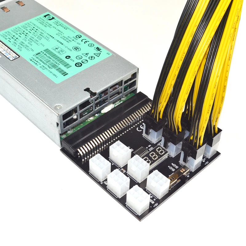 Блок питания PCI E 12 В 64 PIN к 12x 6Pin серверный адаптер разделительная плата черный