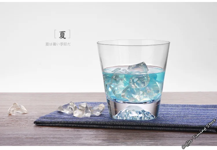 Mount Fuji Japan Competitive Crystal Glass Transparent Snow Mountain Originality Thick Soles Foreign Wine Brandy Liquor Cup Mug