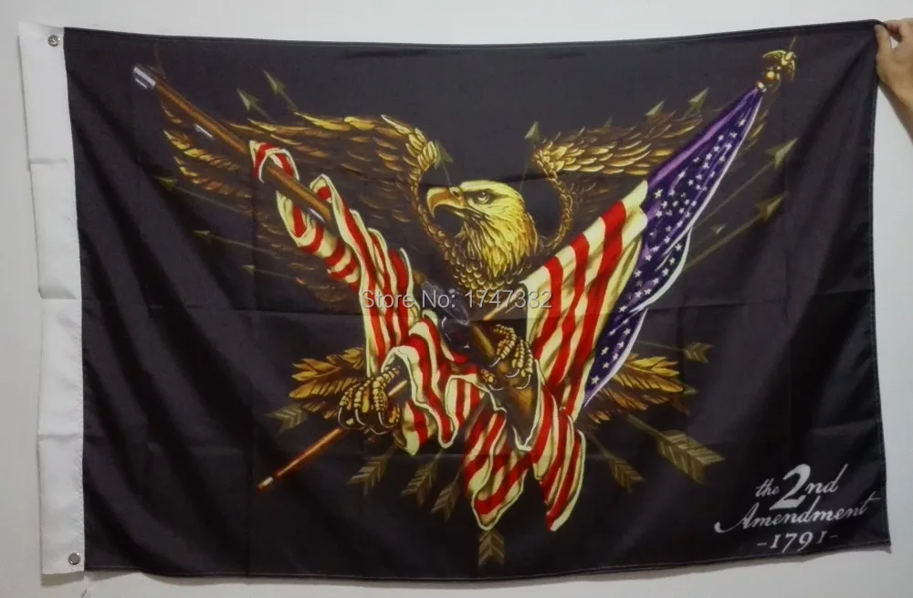 Пользовательские американский Орел пистолет флаг горячие продажи товаров 3X5FT