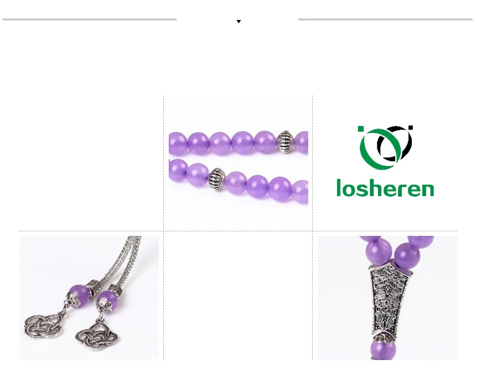 LOSHEREN религиозные браслеты 33 мусульманские четки Классический Шарм Tasbih для мужчин женщин Jewelry Исламская Misbaha