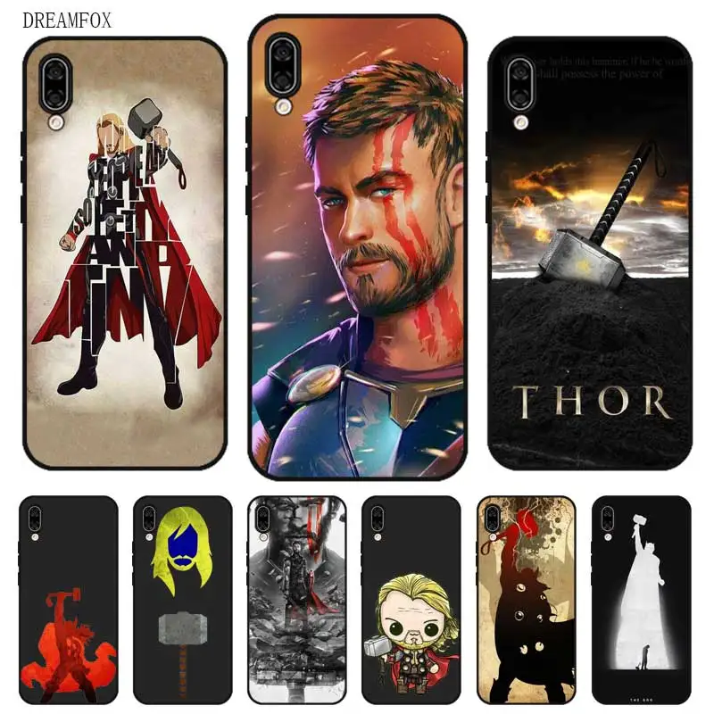 P223 Thor Black Silicone Case Cover For Huawei Honor 8C 8X 9 10 20i V10 V20 Note10 Max Lite Magic2 | Mobile Phone Cases &amp Covers