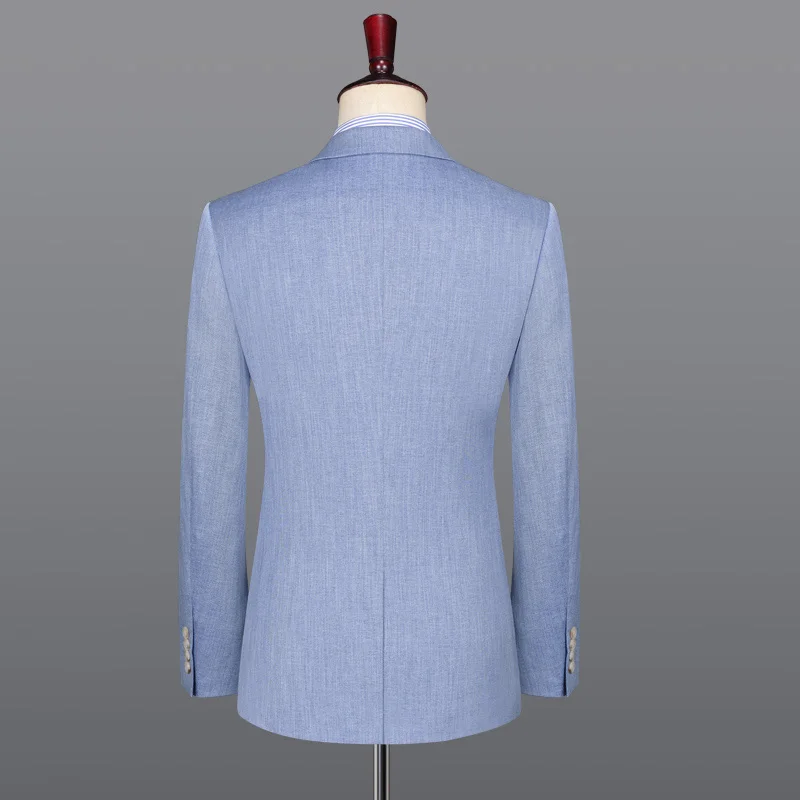 single breasted light blue summer spring autumn wedding suits for men business man suits set slim fit 3pcs 2pc set plus size 58