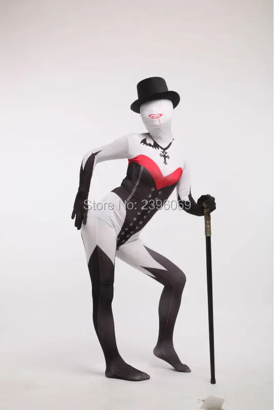 (AL159) черный красный и белый женский/для женщин спандекс Колготки унисекс зентай