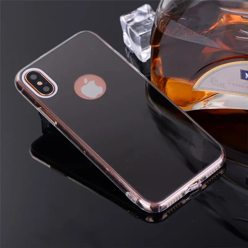 Прозрачный мягкий ТПУ чехол для iphone X XS 5S 5 SE 6 6S 7 Plus 4 4s силиконовый зеркальный |