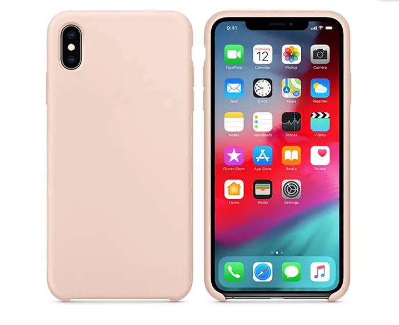 Pink sand Для iphone Xs Max чехол IMD кожа жидкий силиконовый официальный логотип Стиль Защитная крышка для iphone XS XR Xs Max 5,8/6,1/6,5 Дюймов - Цвет: Pink sand