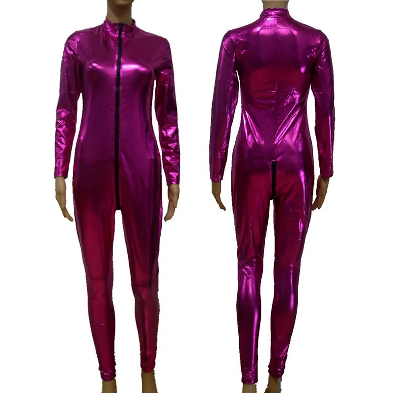 Женский комбинезон с молнией до паха вечерние комбинезоны на молнии