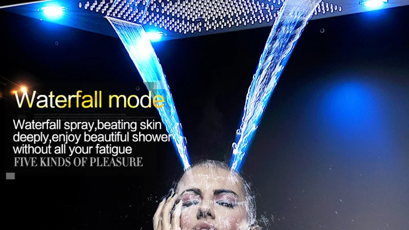 Смесители для душа в ванной Потолочный водопад Душевая лейка Big Rain LED Набор для душа Термостатический душ для душа