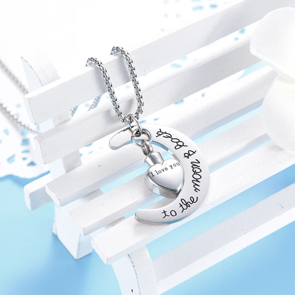 IJD9497 I Love You to the Moon and Back Urn ожерелье для праха памятный сувенир кремации ювелирные